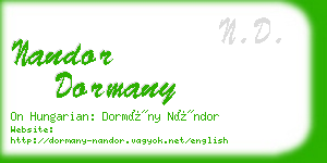 nandor dormany business card